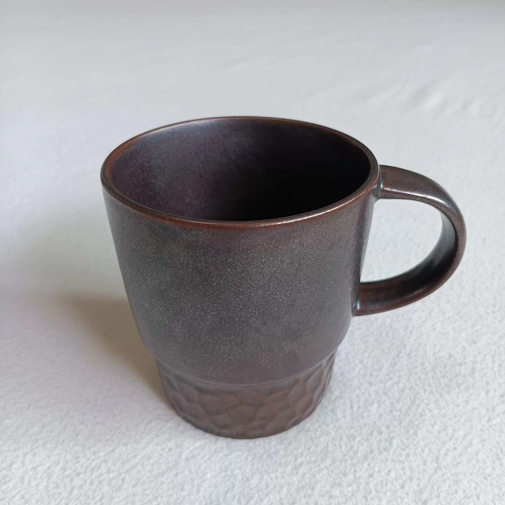 Starbucks Coffee Mug Cup Textured Brown Matte Ceramic 14 oz Minimalist